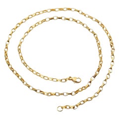 Steven Battelle Lightweight Handmade Hammered Organic 18K Gold Chain 18"