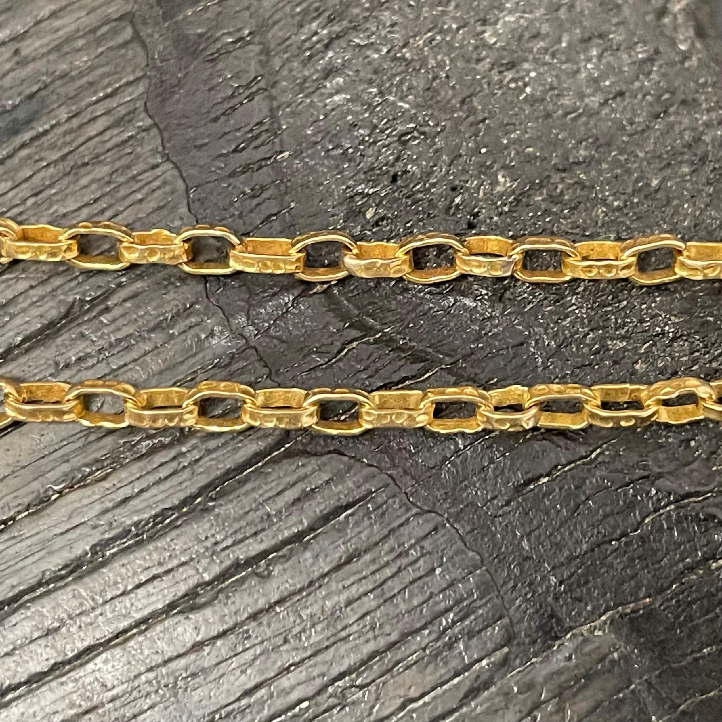 Steven Battelle Lightweight Handmade Hammered Organic 18K Gold Chain 20