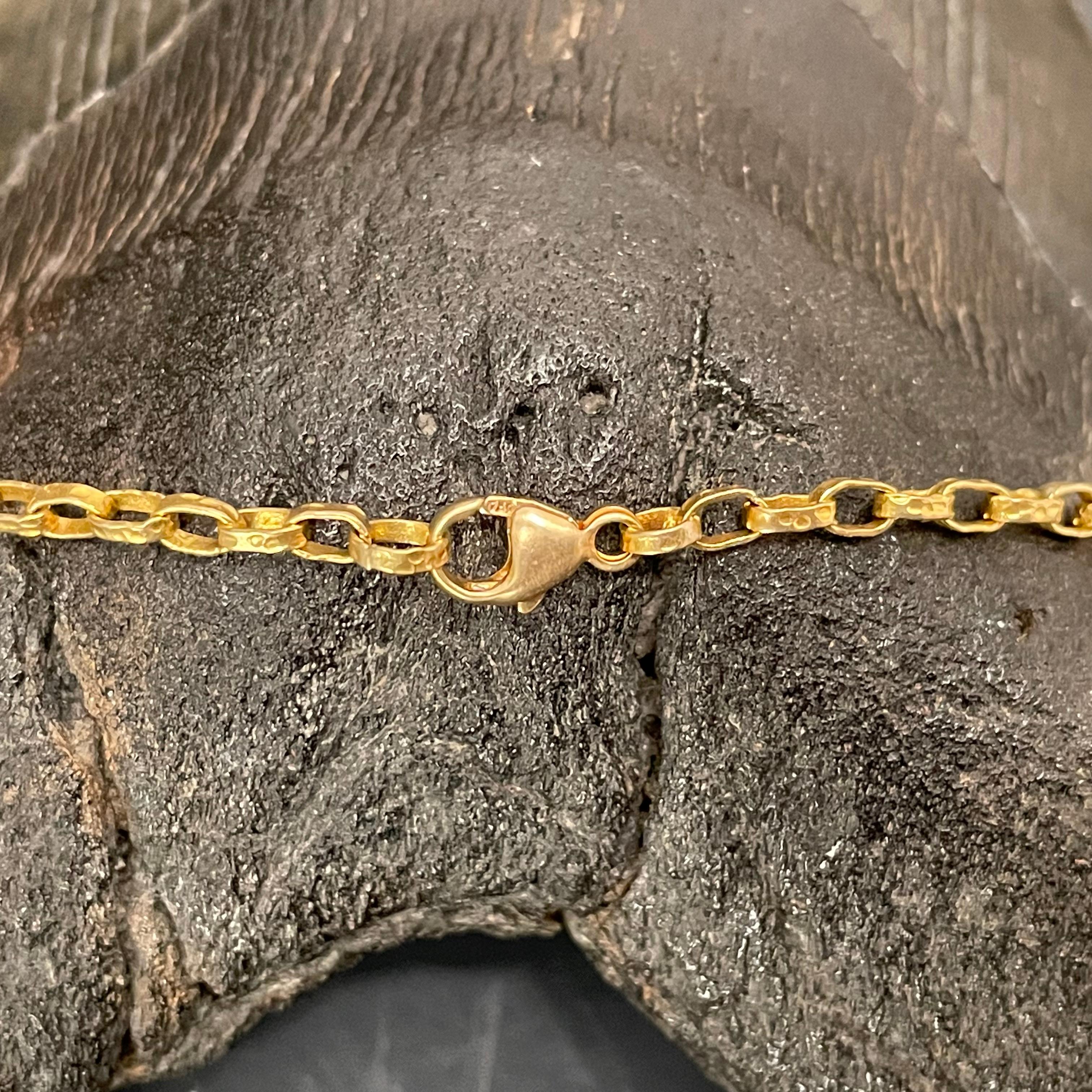 Steven Battelle Lightweight Handmade Hammered Organic 18K Gold Chain 20