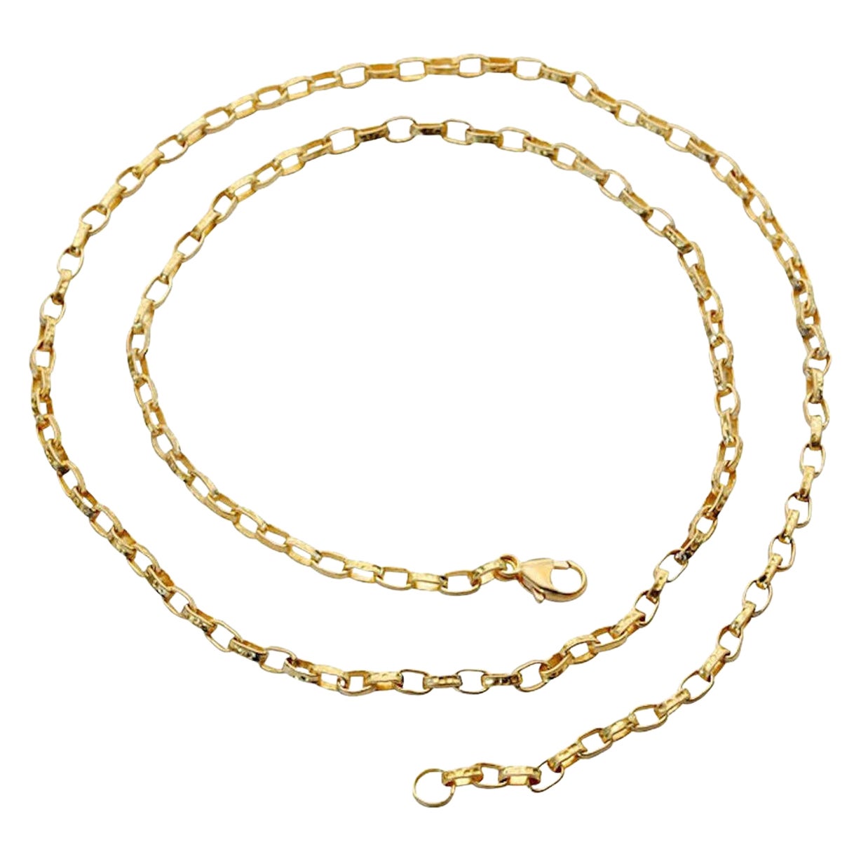 Steven Battelle Lightweight Handmade Hammered Organic 18K Gold Chain 20"
