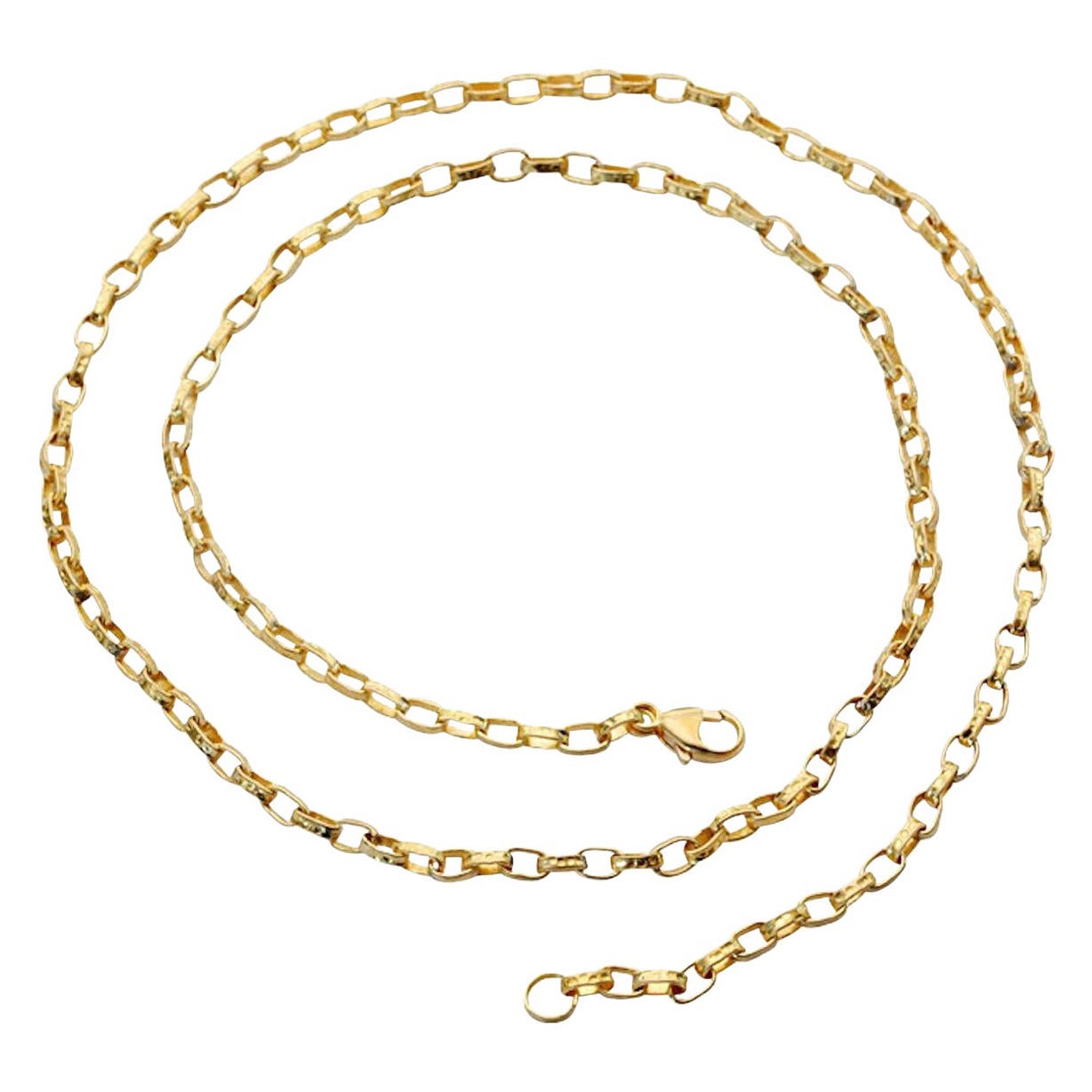 Steven Battelle Lightweight Handmade Hammered Organic 18K Gold Chain 24"