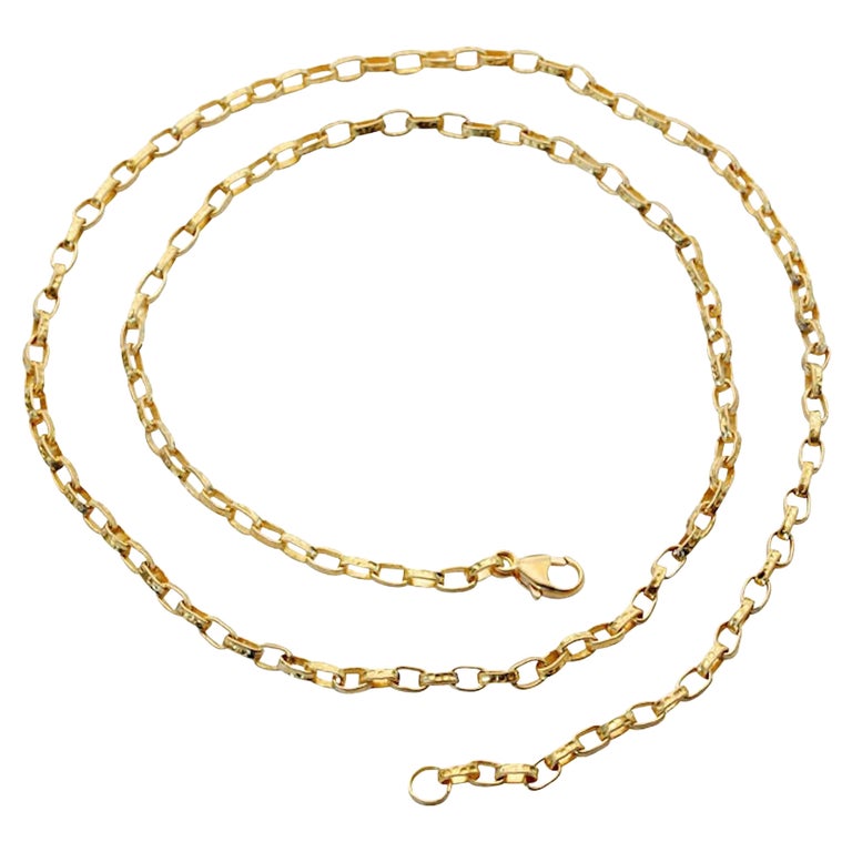 Steven Battelle Lightweight Handmade Hammered Organic 18K Gold Chain at
