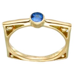 Steven Battelle O.4 Karat Blauer Saphir 18K Goldring