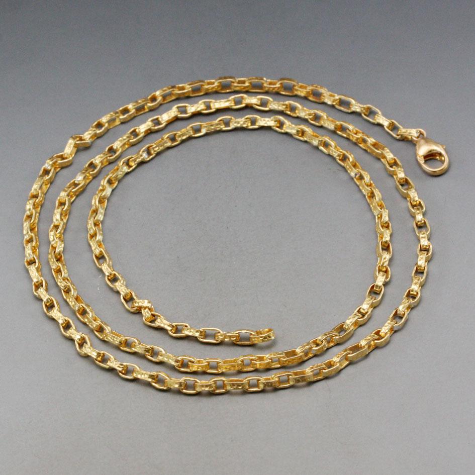 Steven Battelle Organic Handmade Hammered Mid-Heavy 22 inch 18K Chain ...
