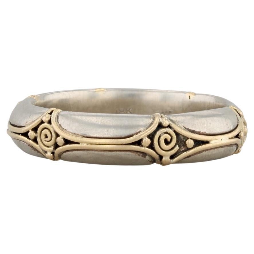 Steven Battelle Ornate Ring 18k Yellow 14k White Gold Size 9.75 Band Wedding For Sale