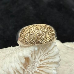 Steven Battelle Ornate Wirework 18K Gold/Sterling Silver Ring size 7