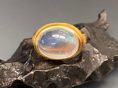 Steven Battelle Rainbow Moonstone Ring 22k Gold