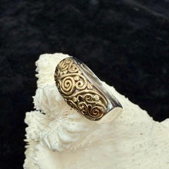 Steven Battelle Spirals and Jawan 18K Gold/Sterling Ring