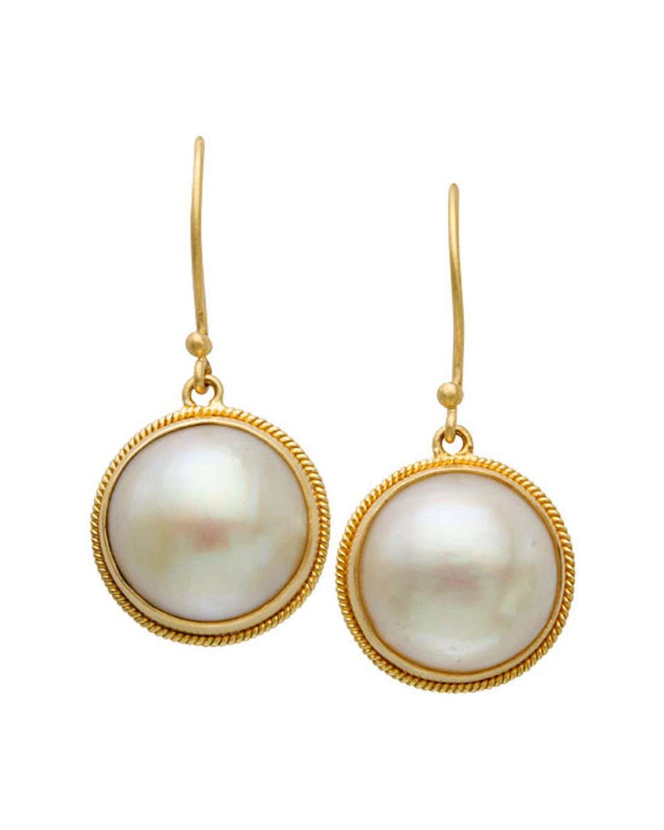 Pierre Sterle Paris 1950s Mabe Pearl Diamond White Gold Earrings at 1stDibs