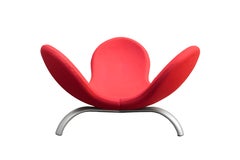 Steven Blaess Meditation Pod Armchair in Red Fabric and Metal by Edra 2000s