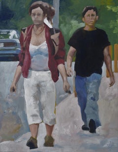 2 figures, Alderson Street, Painting, Oil on Canvas