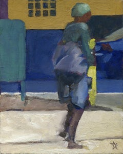 Figure in Green with Boots, Painting, Oil on Canvas