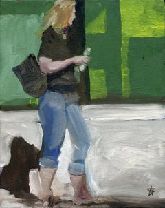Figure with Water Bottle, Painting, Oil on Canvas