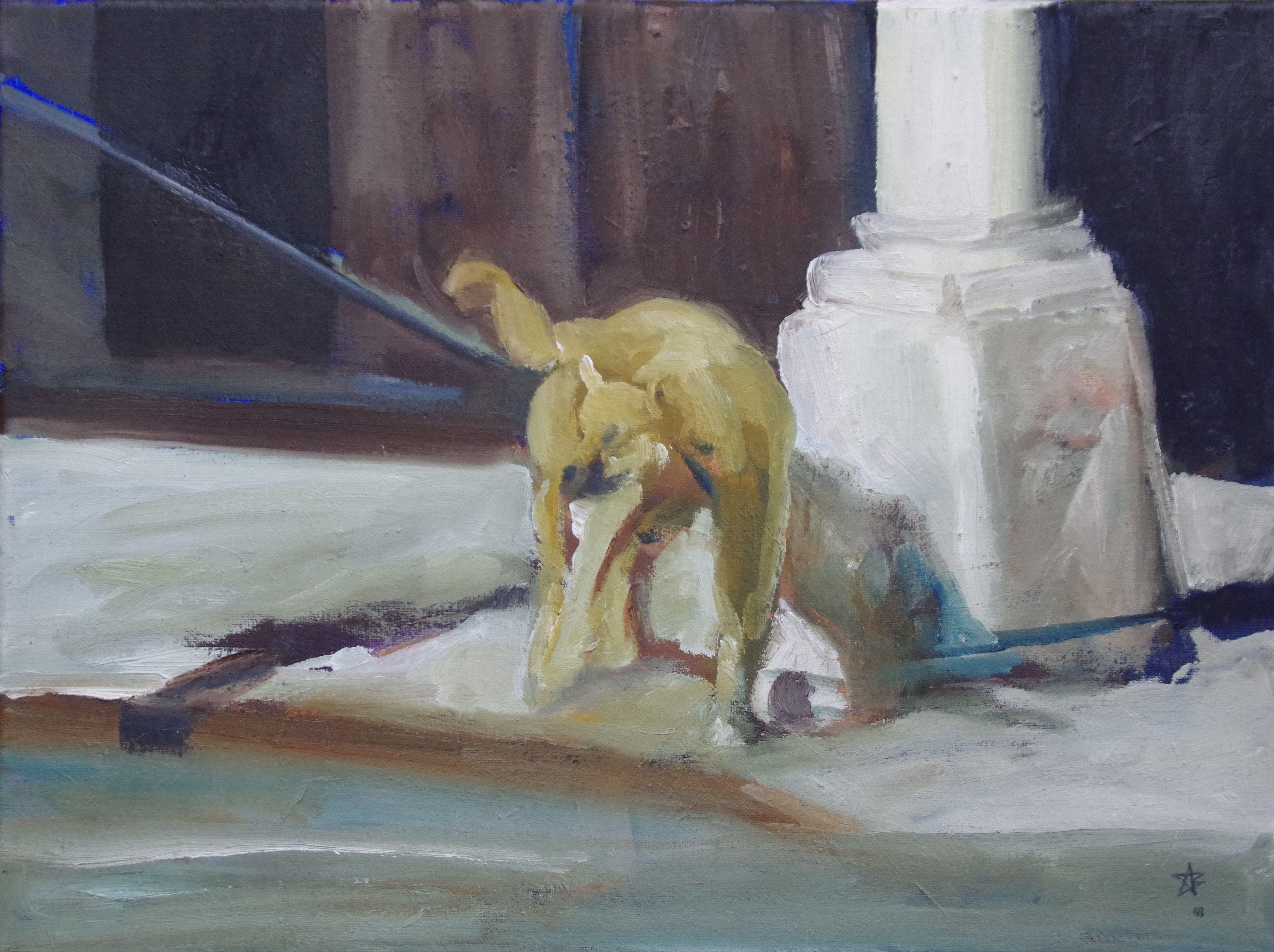 Andare al Polo, Pittura, Olio su tela - Painting di Steven Boksenbaum