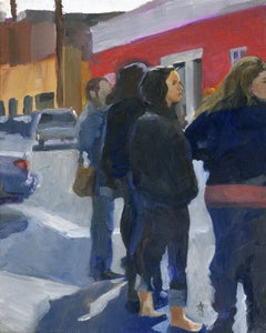 Waiting to cross Murray, Painting, Oil on Canvas