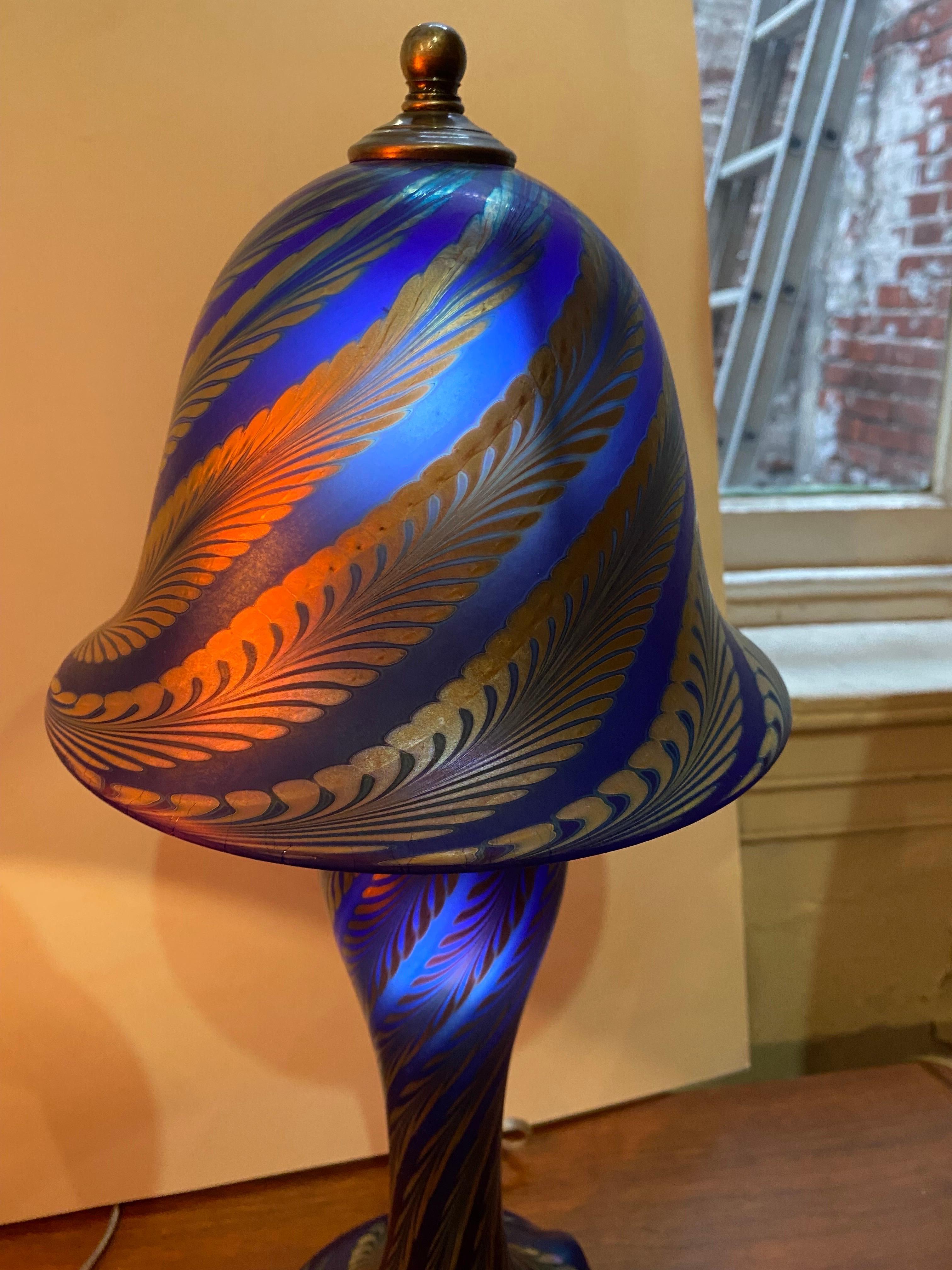 American Steven Correia Art Glass Table Lamp