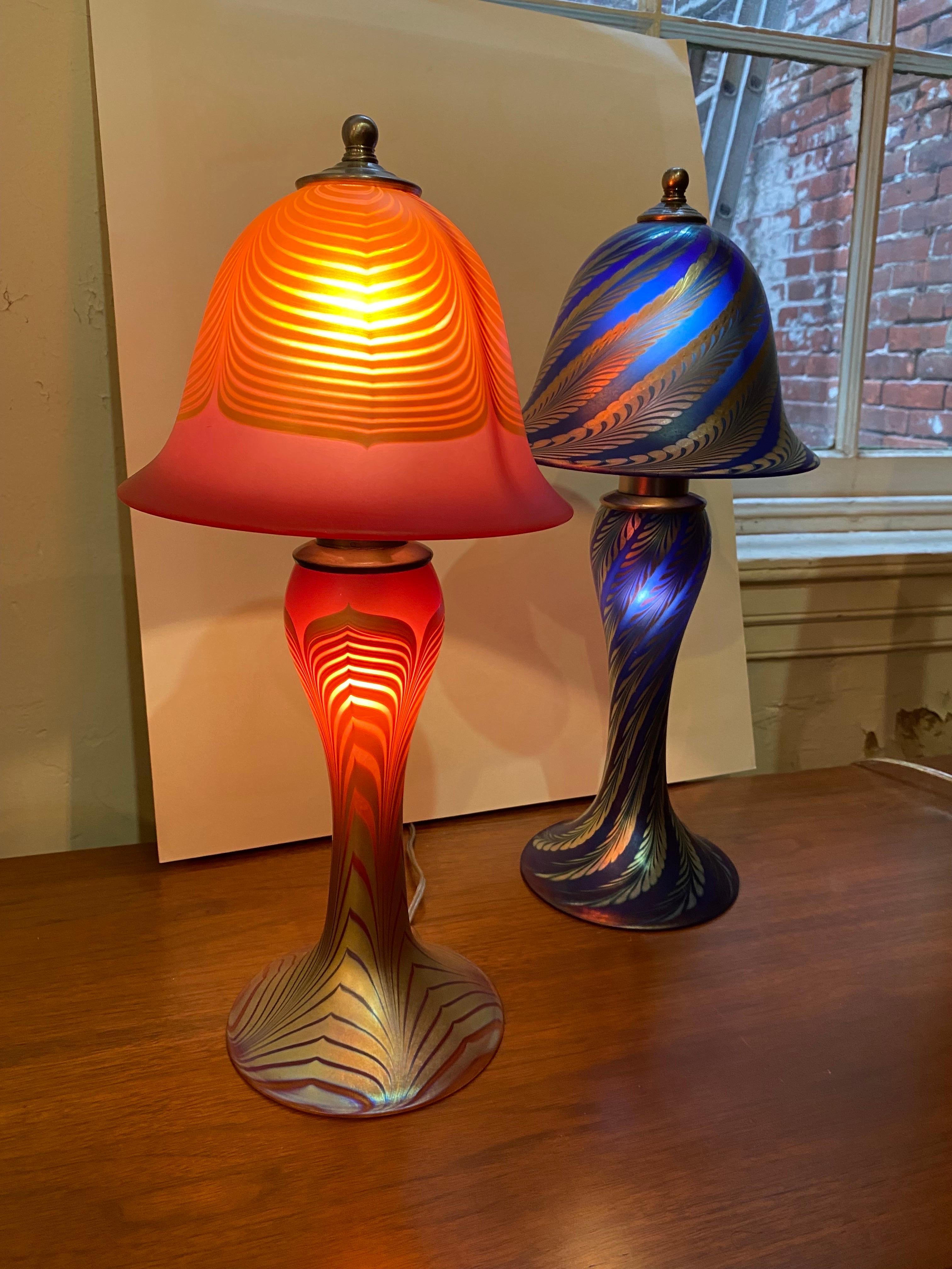 Late 20th Century Steven Correia Blown Art Glass Table Lamp