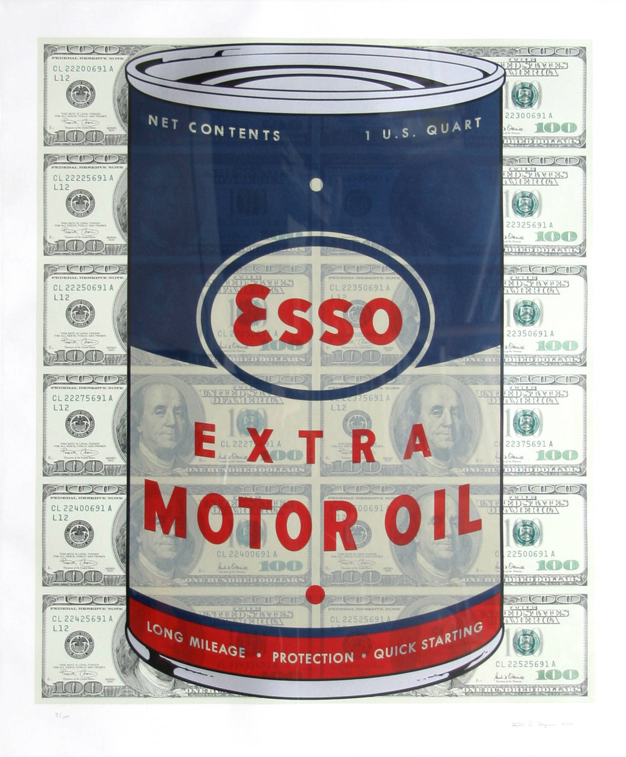 Esso Oil Can, Pop-Art-Siebdruck von Steven Gagnon