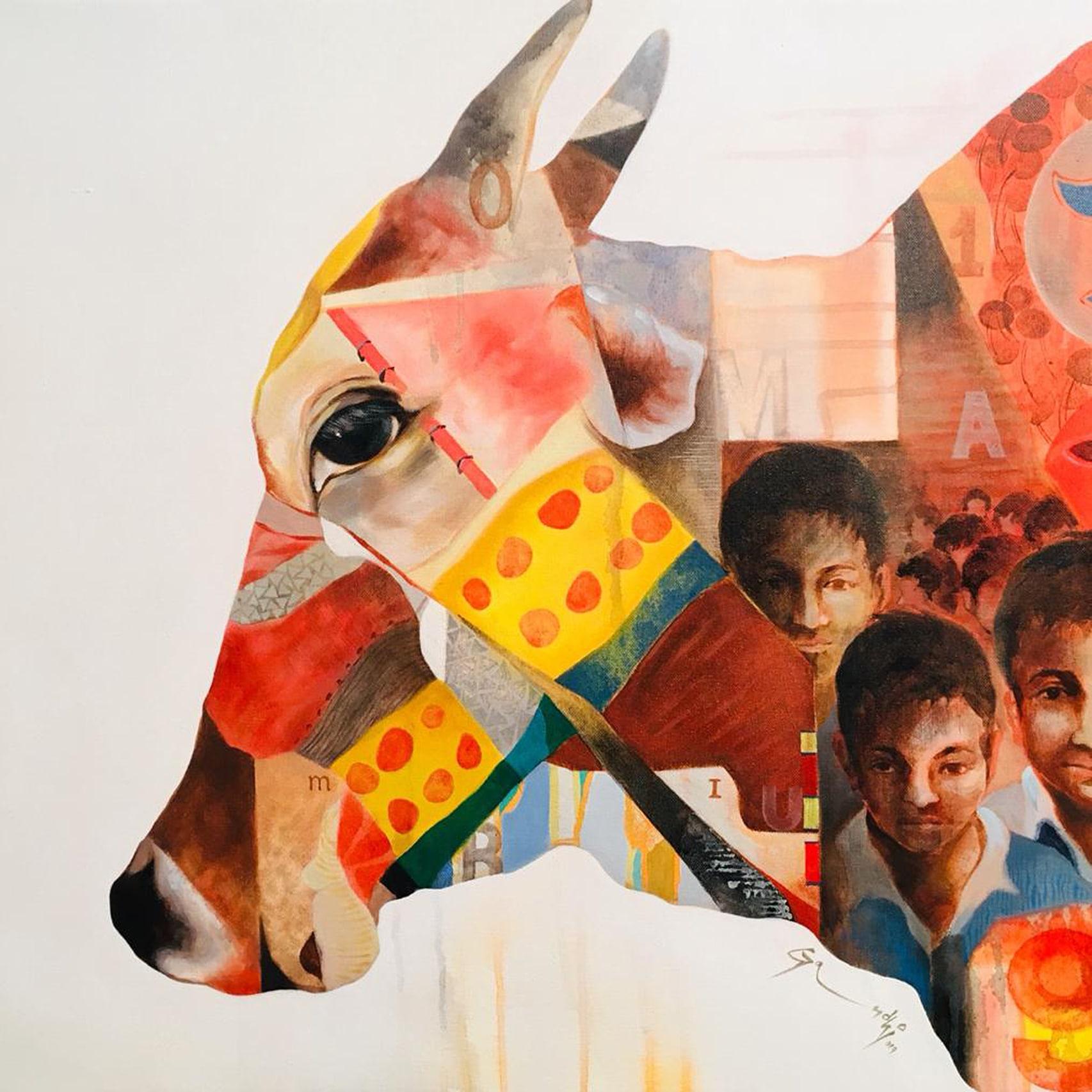Journey Journey's-2, Acryl auf Leinwand von indischer zeitgenössischer Künstler, „Auf Lager“ – Painting von Steven Gandhi