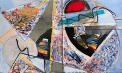 1994" de Steven H. Rehfeld - Abstracto geométrico en técnica mixta de gran colorido 