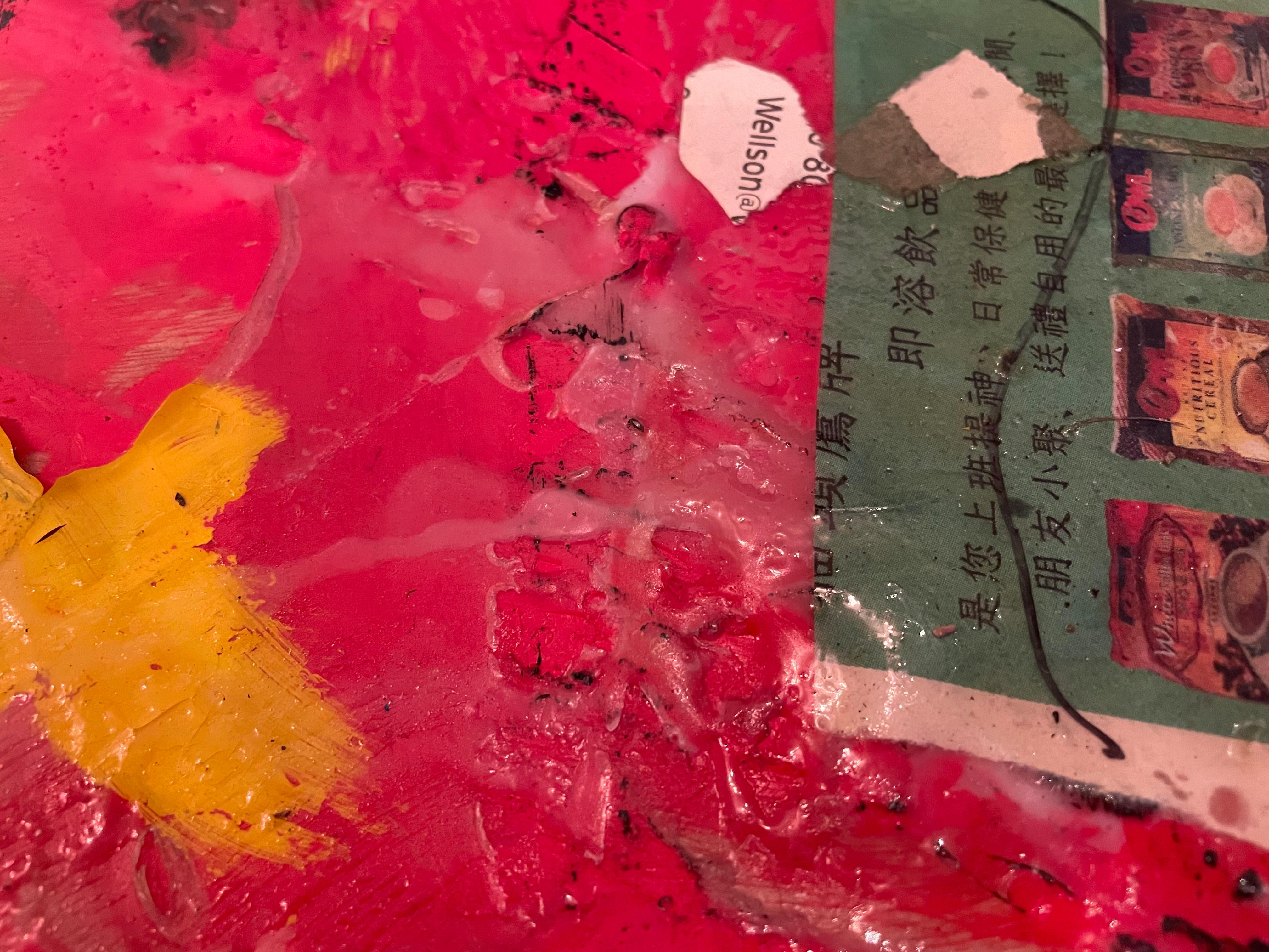 'Ardor' Rotes Mischmedium Kleines Contemporary Abstraktes von Steven Rehfeld im Angebot 2