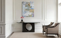 "Impresiones azules" de Steven H. Rehfeld - Abstracto contemporáneo azul texturizado