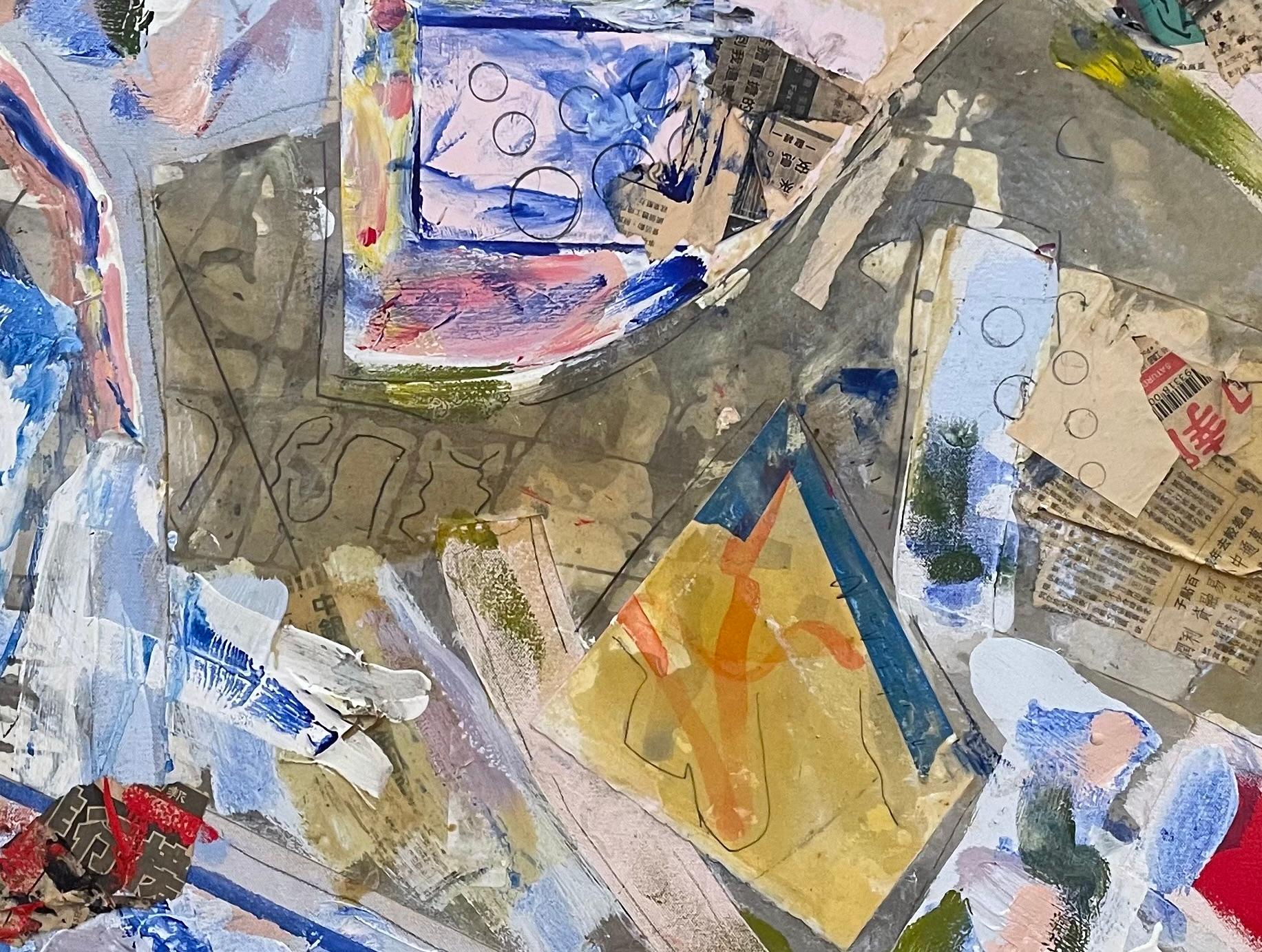 „Ohne Titel“ von Steven H. Rehfeld – Blaue Serie – Blaue abstrakte Mischtechnik in Mischtechnik im Angebot 10