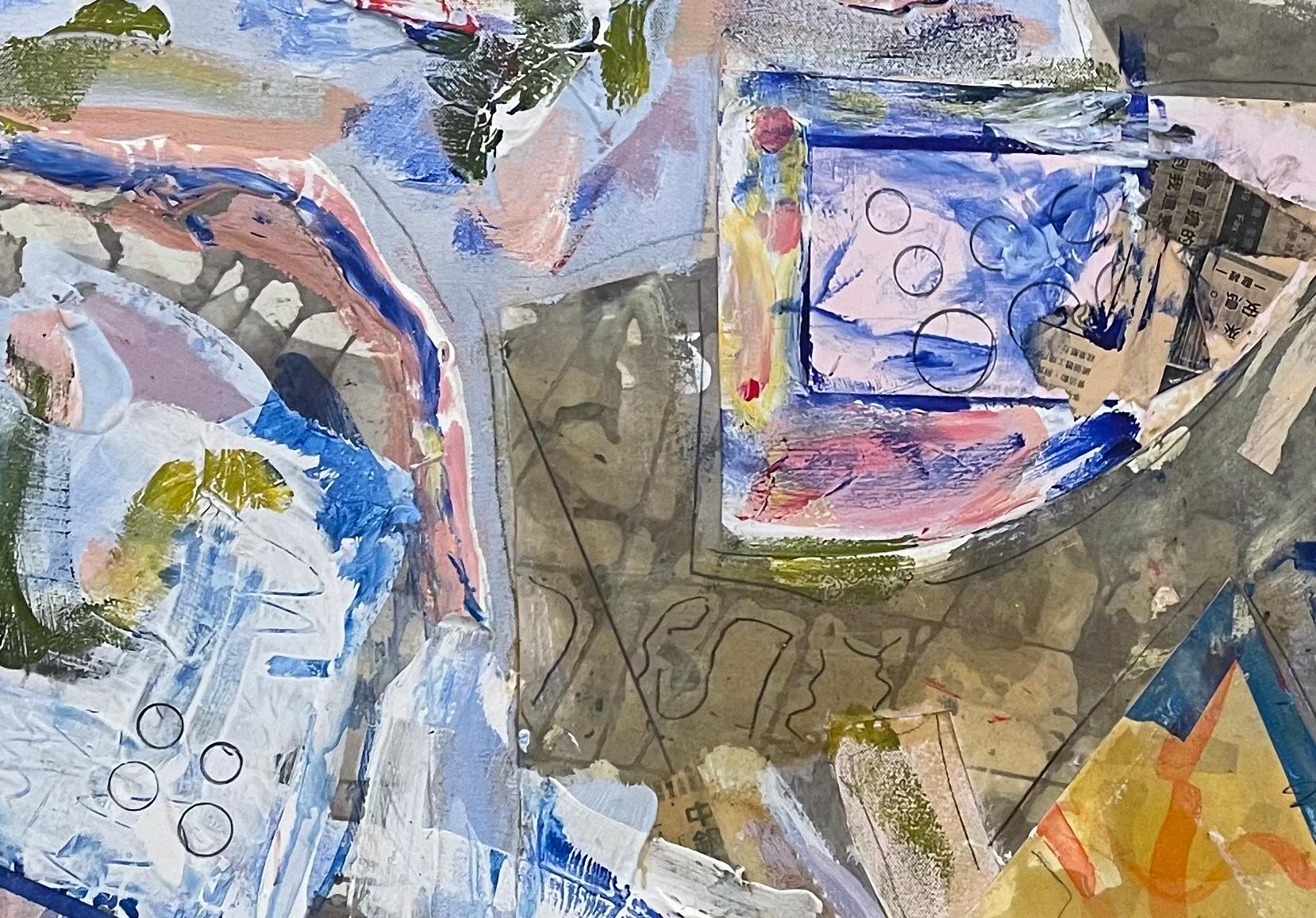 „Ohne Titel“ von Steven H. Rehfeld – Blaue Serie – Blaue abstrakte Mischtechnik in Mischtechnik im Angebot 2