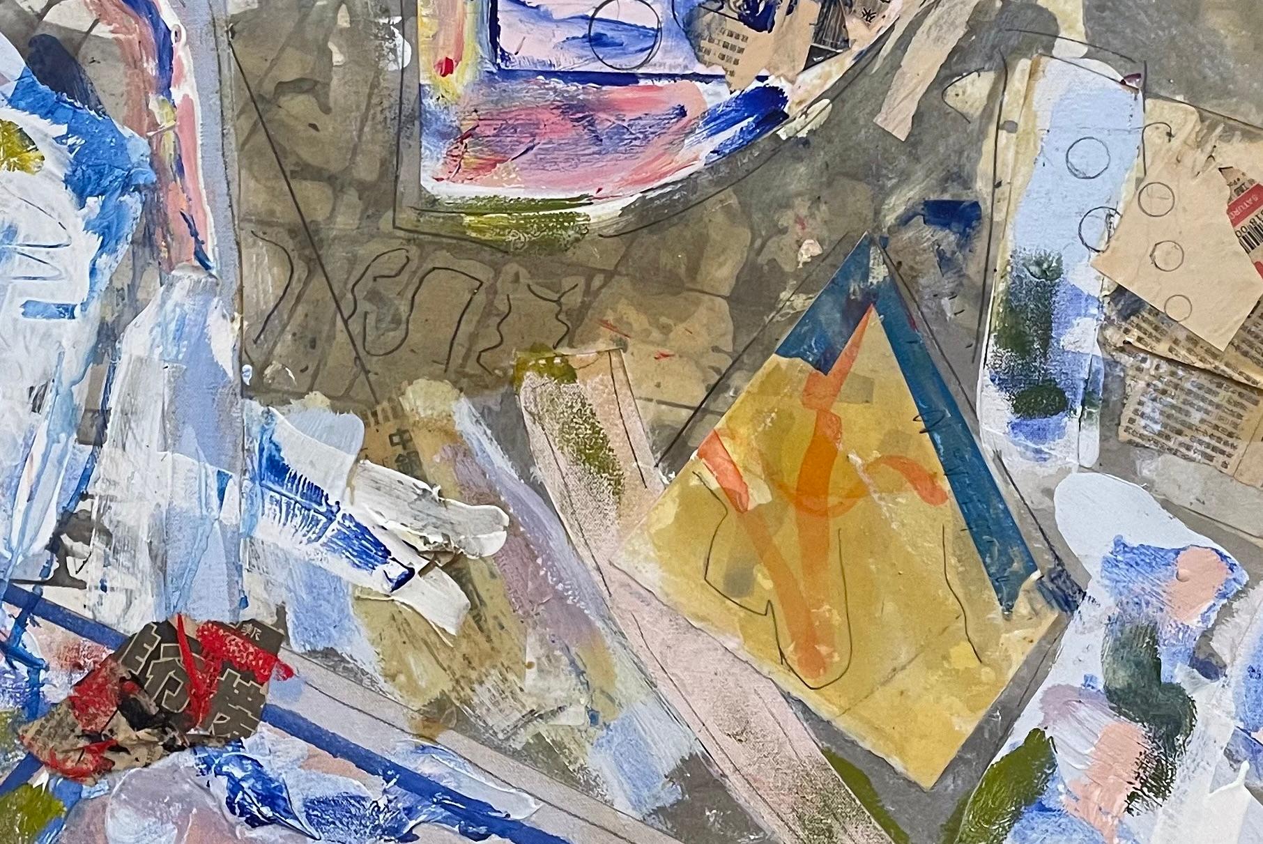 „Ohne Titel�“ von Steven H. Rehfeld – Blaue Serie – Blaue abstrakte Mischtechnik in Mischtechnik im Angebot 3