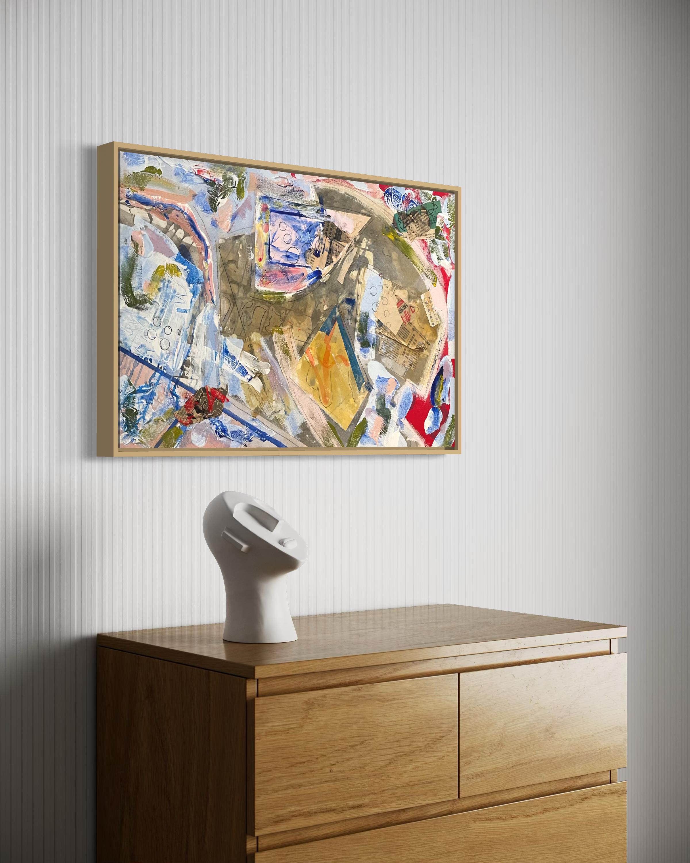 „Ohne Titel“ von Steven H. Rehfeld – Blaue Serie – Blaue abstrakte Mischtechnik in Mischtechnik im Angebot 4