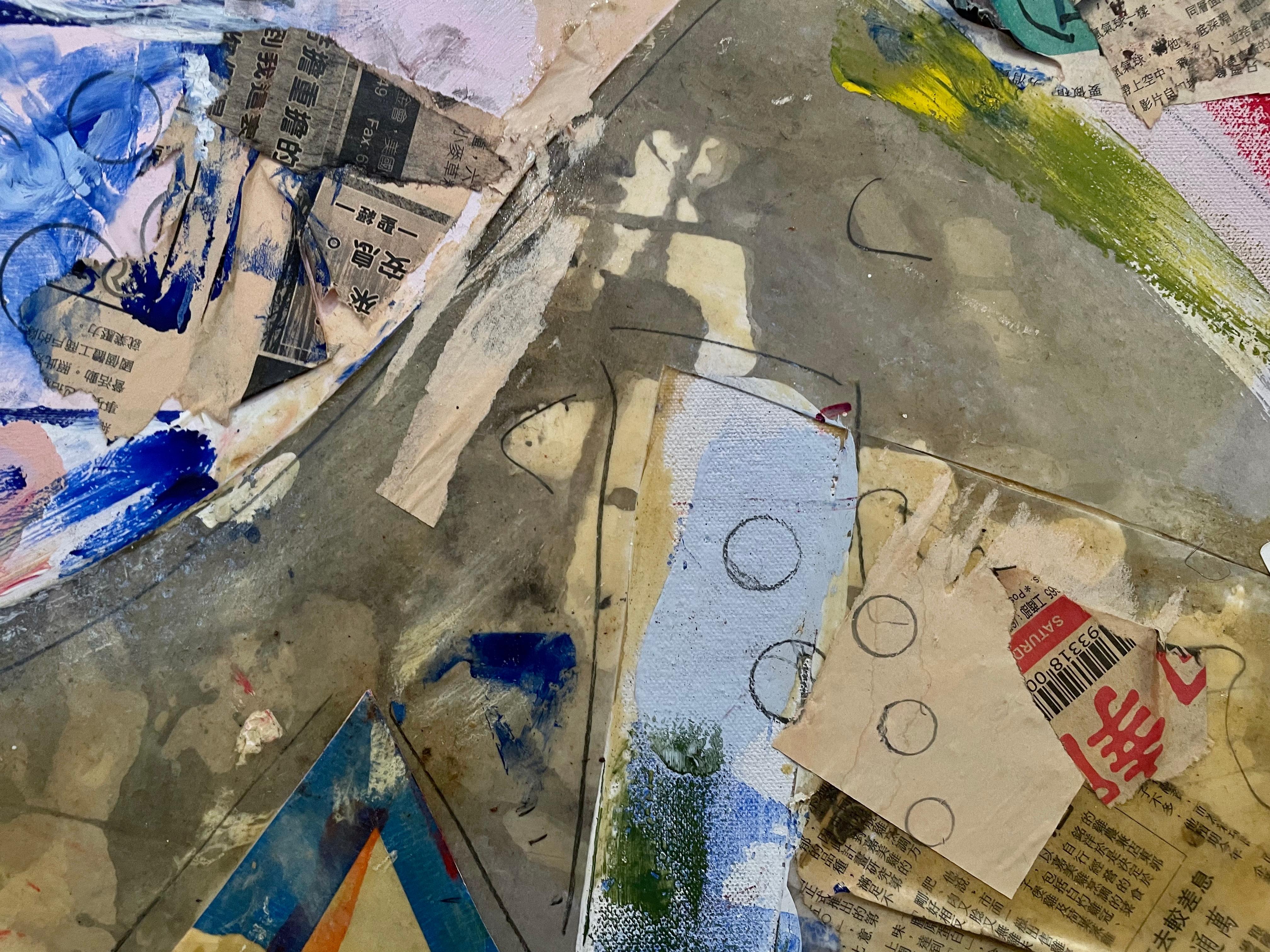 „Ohne Titel“ von Steven H. Rehfeld – Blaue Serie – Blaue abstrakte Mischtechnik in Mischtechnik im Angebot 7