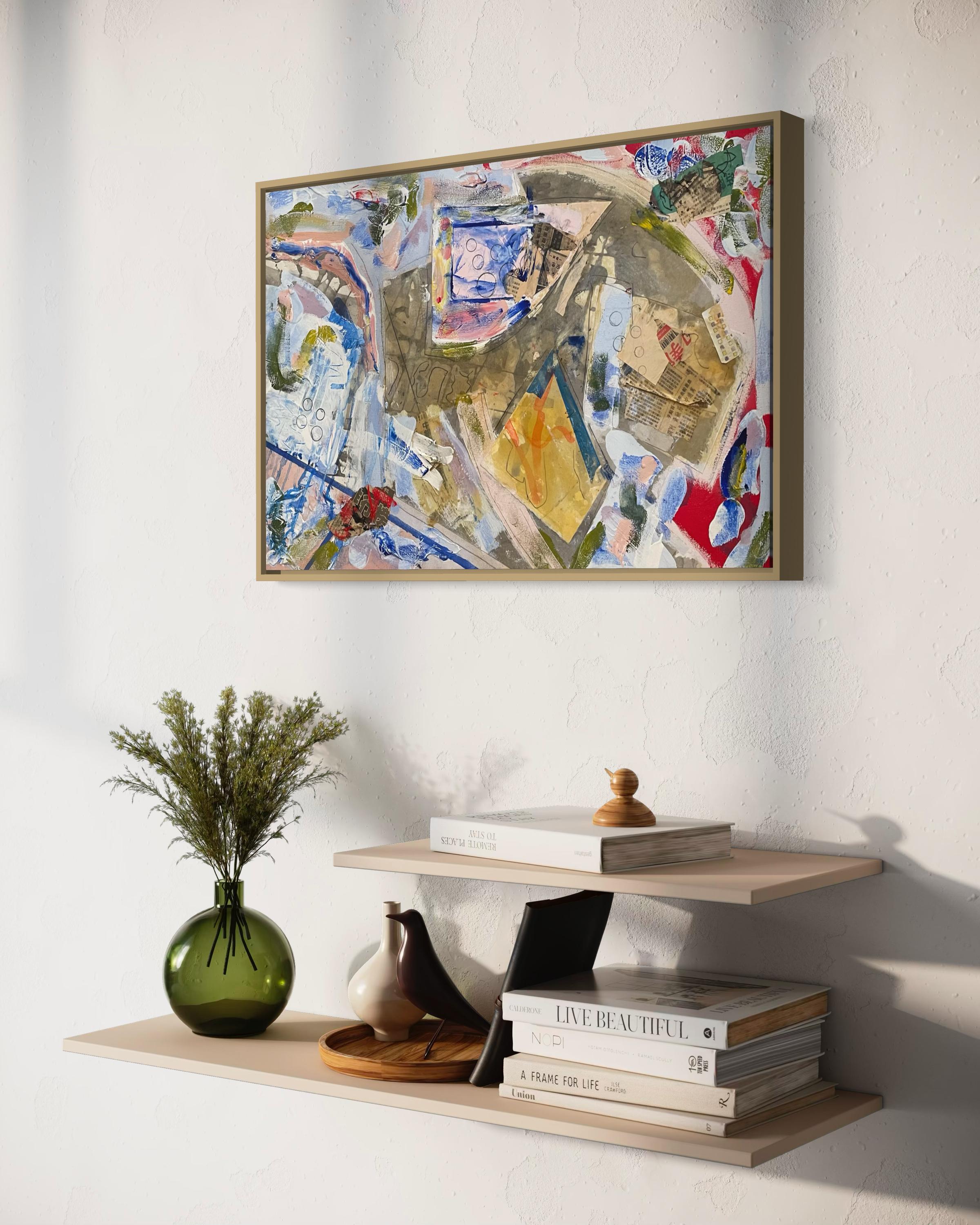 „Ohne Titel“ von Steven H. Rehfeld – Blaue Serie – Blaue abstrakte Mischtechnik in Mischtechnik im Angebot 8