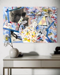 "Blue No. 2" - Vibrant Mixed Media Textured Modern Abstract with Blue Palette