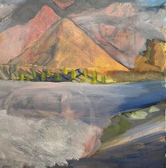 "Break of Dawn" Mixed Media Contemporary Impressionist Landscape (Paysage Impressionniste Contemporain) 
