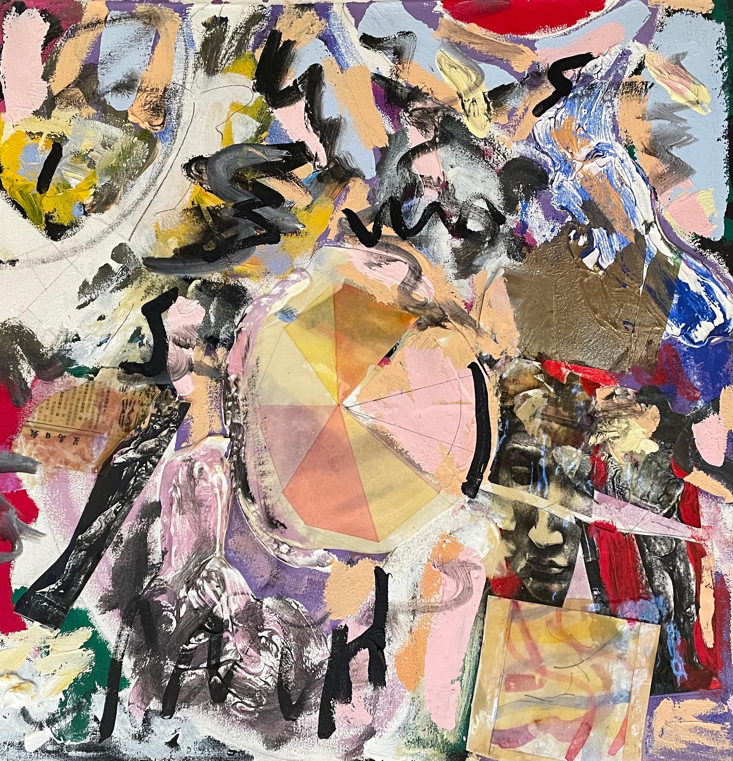 "Being Free" Abstrait contemporain coloré en Mixed Media de Steven Rehfeld
