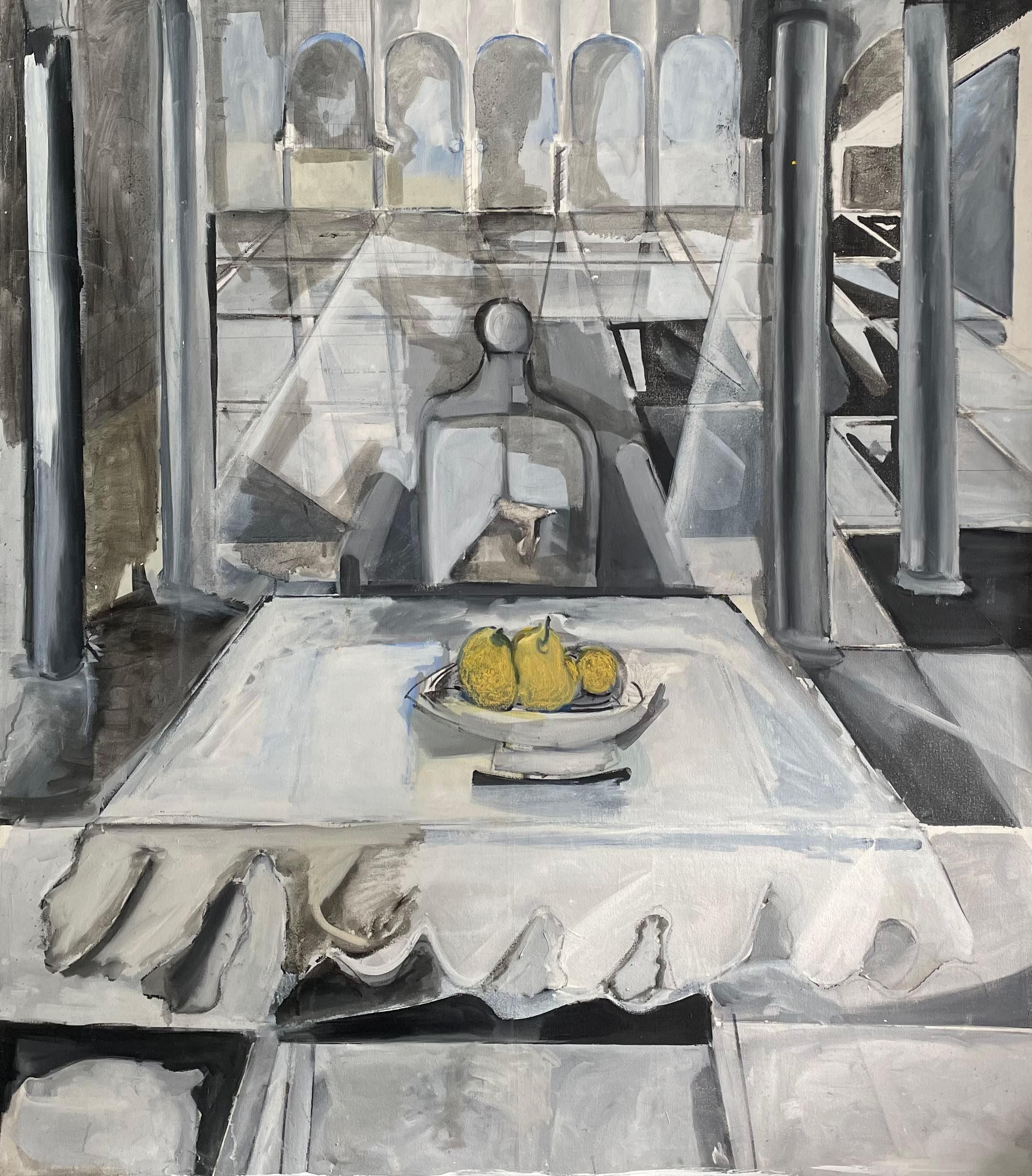 'Dinner Is Served' Large Contemporary Still Life Abstract by Steven Rehfeld - Painting by Steven H. Rehfeld