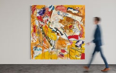 "Eclipse" - Large Red, Orange, and Earth Tone Mixed Media Textured Abstract