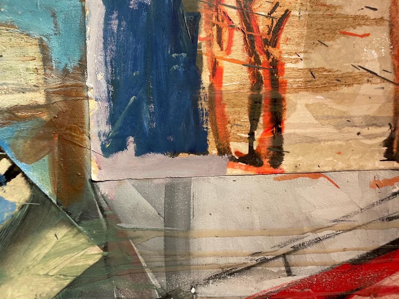 'Ecstasy' grande tecnica mista colorata contemporanea astratta su tela di Steven - Painting Astratto di Steven H. Rehfeld