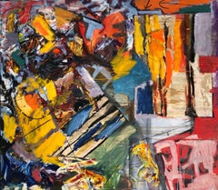 'Ecstasy' grande tecnica mista colorata contemporanea astratta su tela di Steven