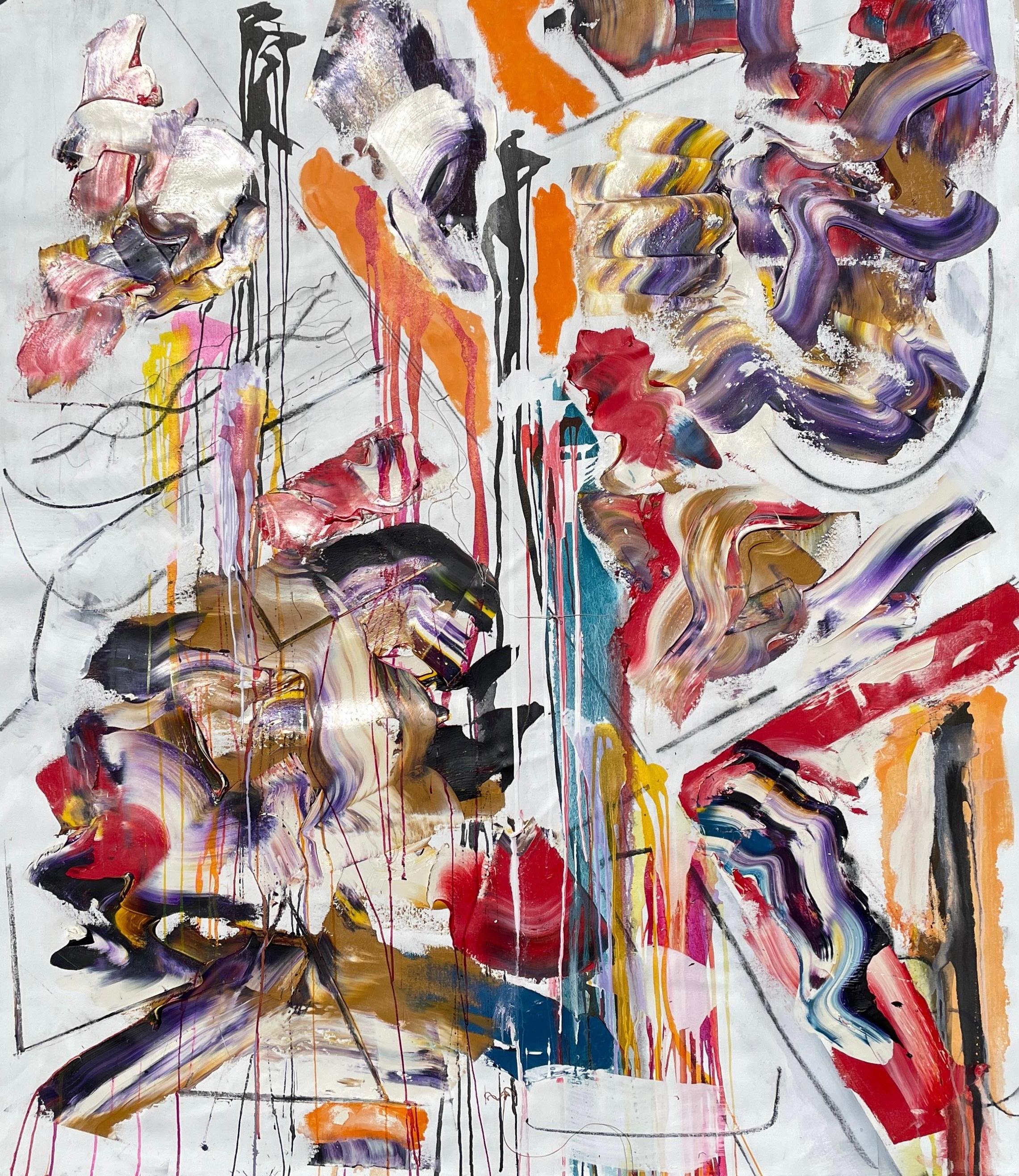 Steven H. Rehfeld (American, born 1954)
"Fluid Expression #2," 2024
Oil paint, Canvas, Stretcher Bars
The piece is signed on the back of the canvas.

"Fluid Expression II" by Steven H. Rehfeld, a piece from his captivating Fluid Expression series,