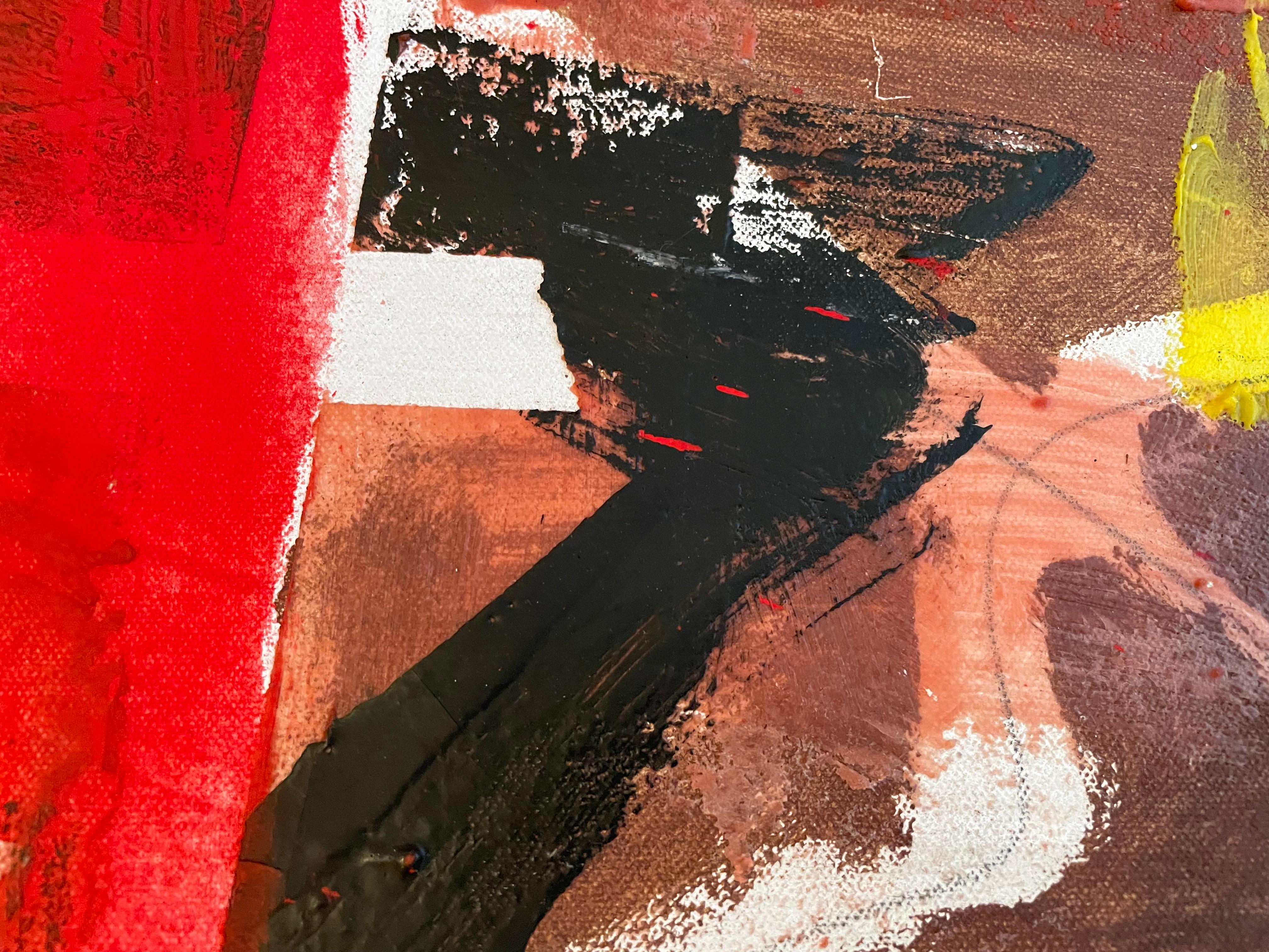 'Frammentato' - Pittura astratta contemporanea colorata rossa e marrone - Painting Espressionismo astratto di Steven H. Rehfeld
