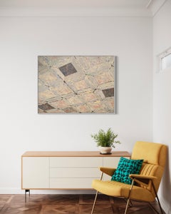 'Geometrics' - White, Gray and Blue Geometric Contemporary Abstract Painting