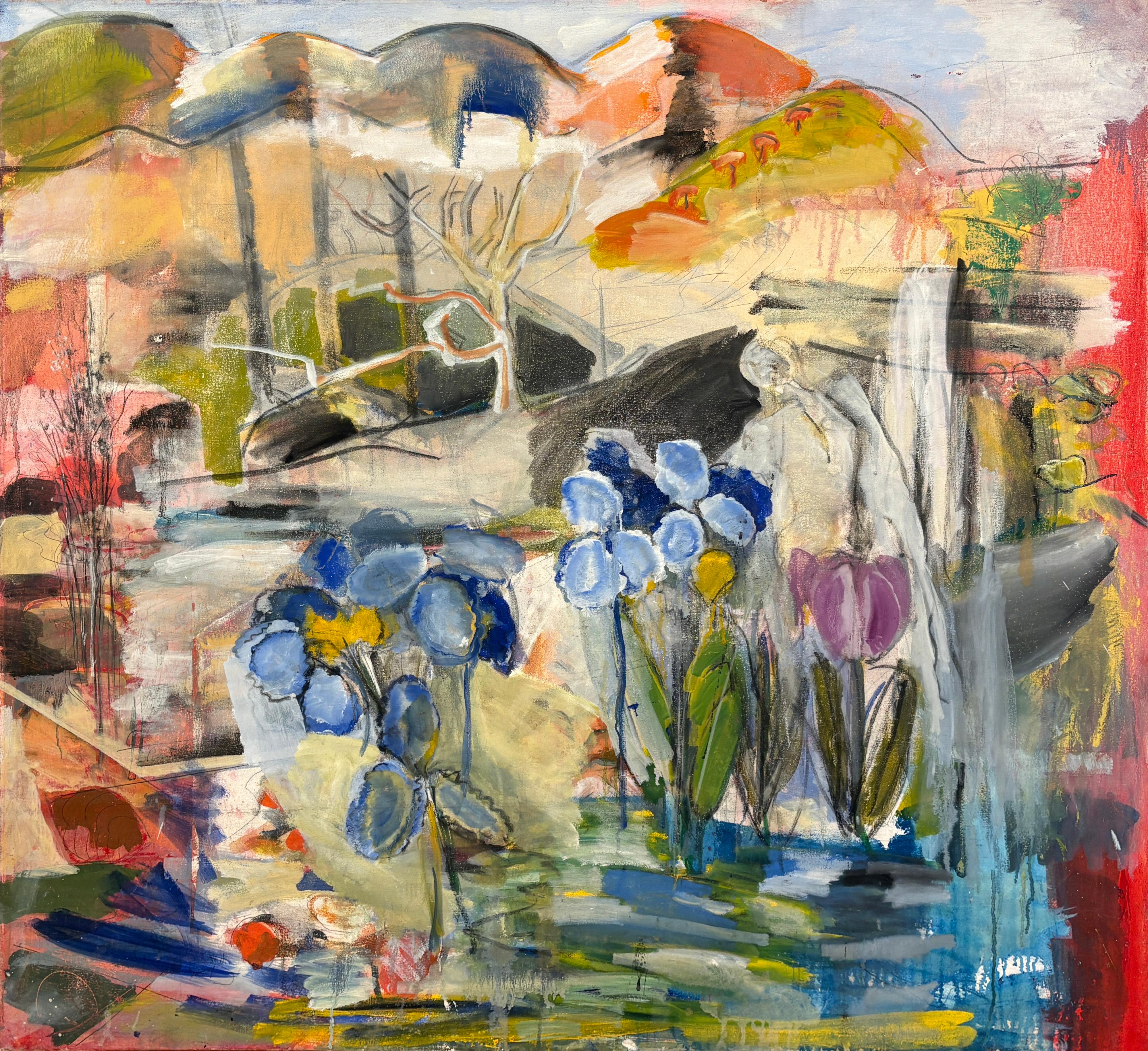 Steven H. Rehfeld Landscape Painting - "May Flowers" by Rehfeld - Colorful Contemporary Post-Impressionist Landscape