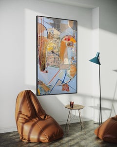 "Orange et bleu" par Steven H. Rehfeld - Peinture abstraite contemporaine texturée