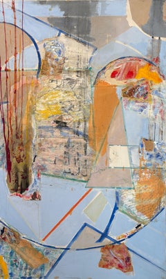 "Orange and Blue" by Steven H. Rehfeld - Textured Contemporary Abstract Painting