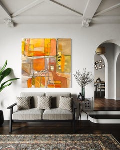 "Orange Colors" by Rehfeld - Large Abstract Geometric in Orange and Yellow