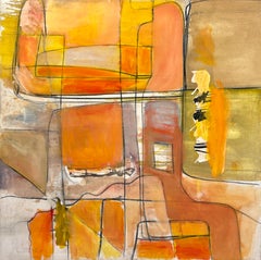 "Orange Colors" by Rehfeld - Large Abstract Geometric in Orange and Yellow