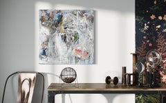 "Pompeii" by Rehfeld - Mixed Media Contemporary Abstract in Muted Palette