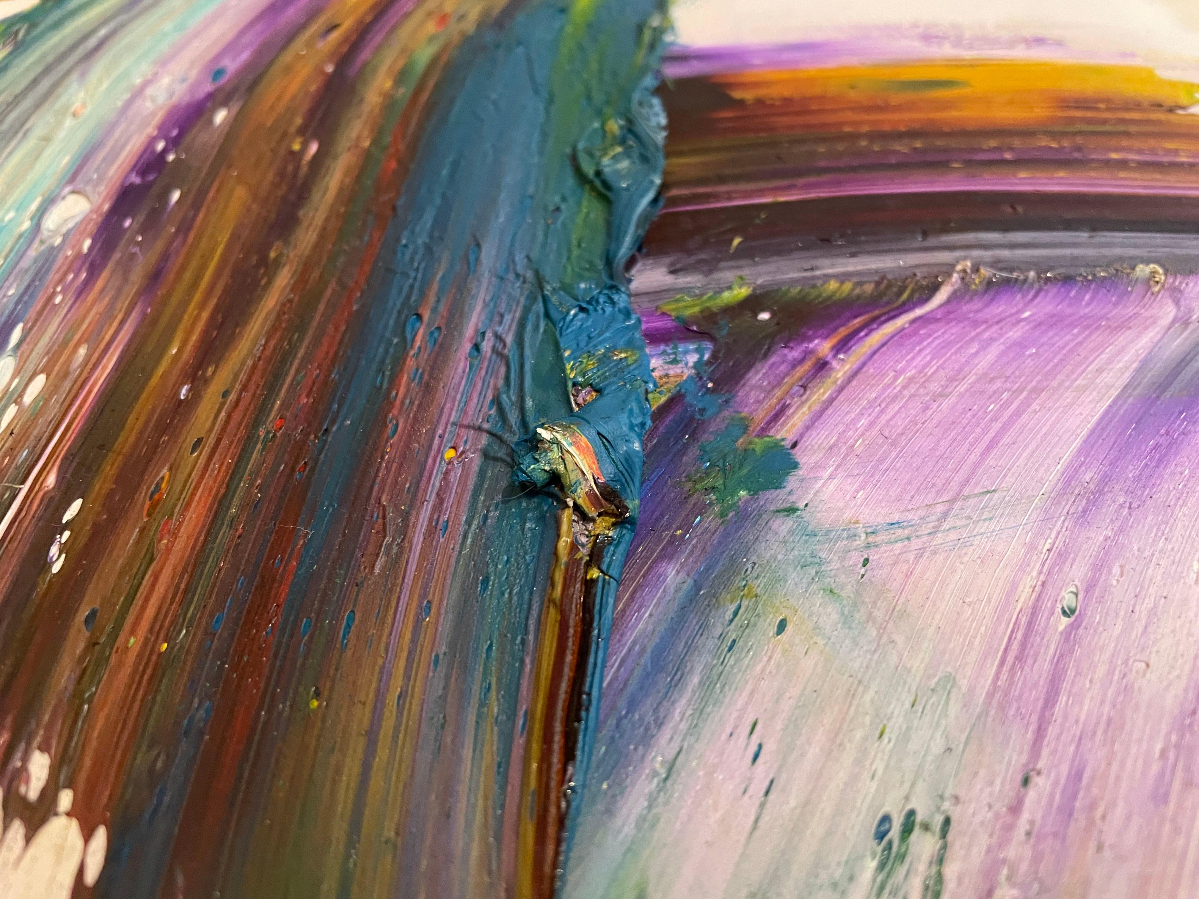 „Prism“ von Steven H. Rehfeld - Buntes, helles, kleines, abstraktes Gemälde in Mischtechnik  im Angebot 1