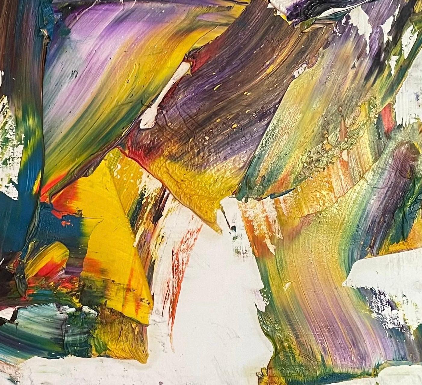 „Prism“ von Steven H. Rehfeld - Leuchtend farbenfrohes abstraktes Gemälde in Öl auf Holz im Angebot 5